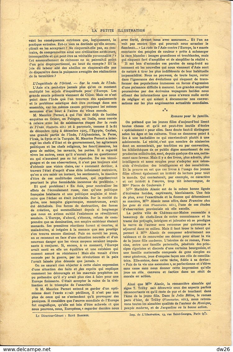 Revue: La Petite Illustration N° 329 16 Avril 1927 - Roman: La Rose De Saron I De Jérome Et Jean Thareau - 1900 - 1949