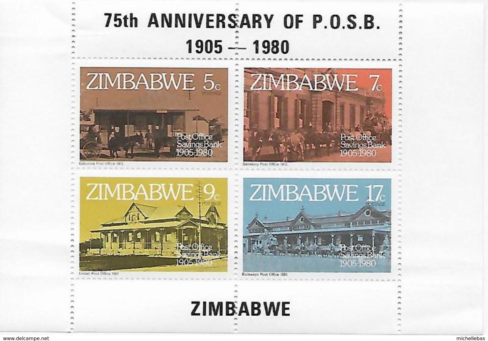 ANNIVERSAIRE DE POSB - BLOC - Zimbabwe (1980-...)