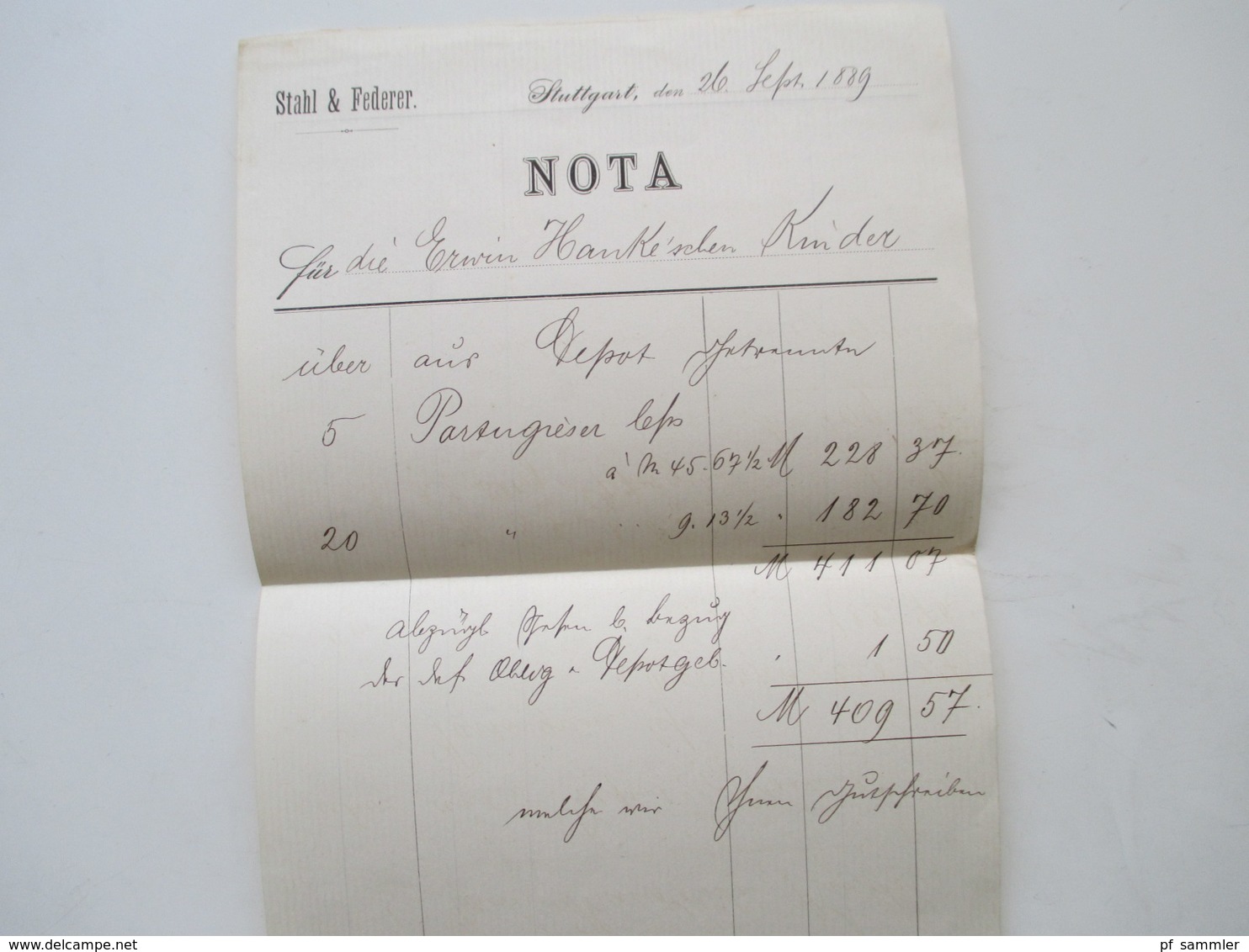 1882 - 93 Württemberg Stuttgart - New York Bank Belege / Nota / Stempelmarken + Post Einlieferungsscheine Nach New York - Bills Of Exchange