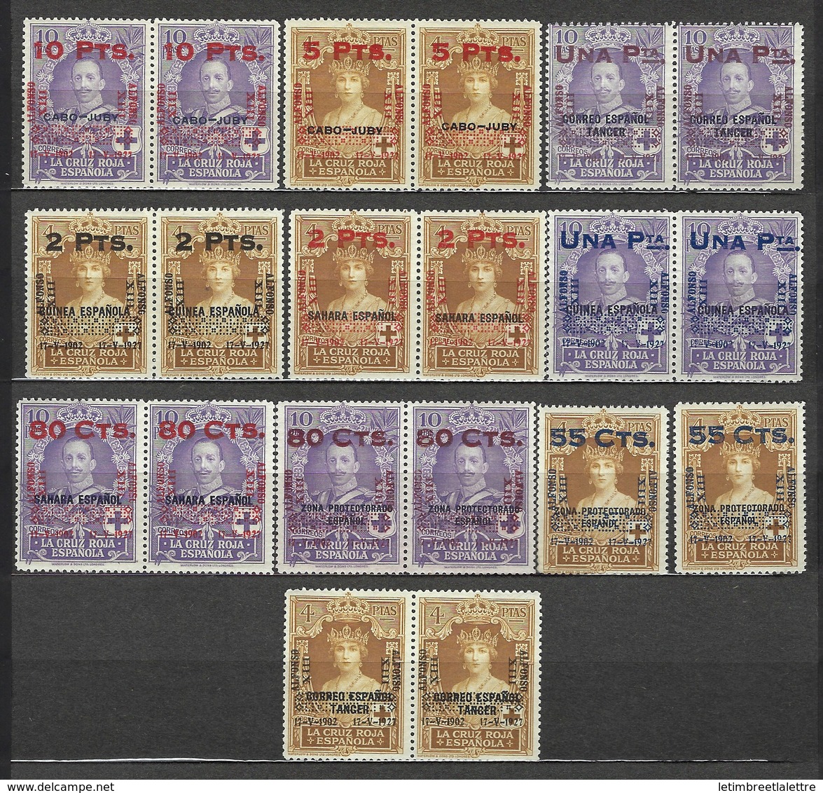 Espagne - N° 329 à 338 ** En Paire - Neuf Sans Charnière - TB Et RARE - Unused Stamps