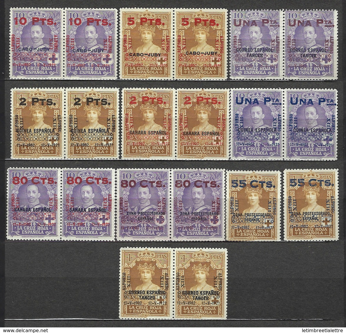 Espagne - N° 329 à 338 ** En Paire - Neuf Sans Charnière - TB Et RARE - Nuevos