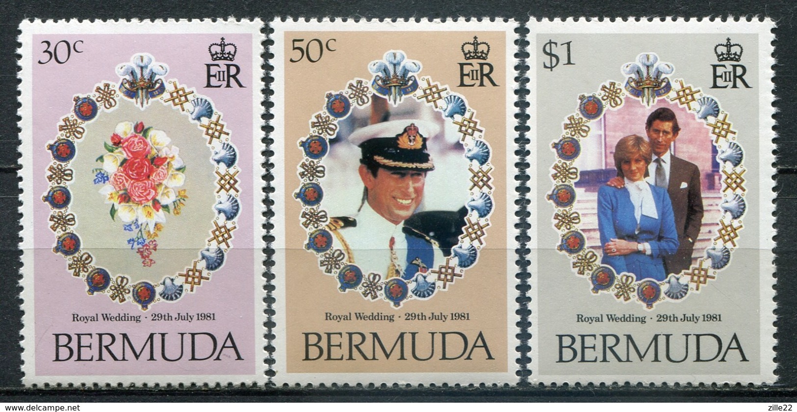 Bermuda Mi# 401-3 Postfrisch MNH - Diana And Charles Wedding - Bermuda