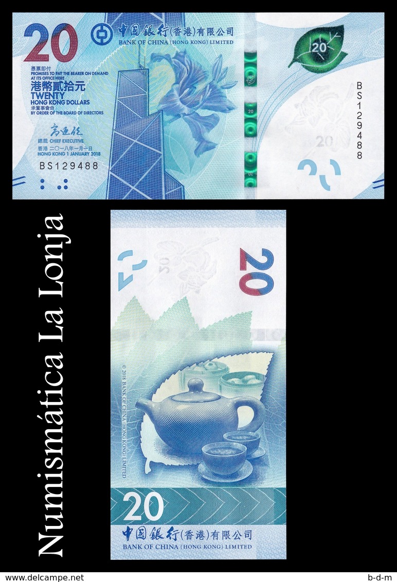 Hong Kong 20 Dollars Bank Of China 2018 (2019) Pick New SC UNC - Hong Kong