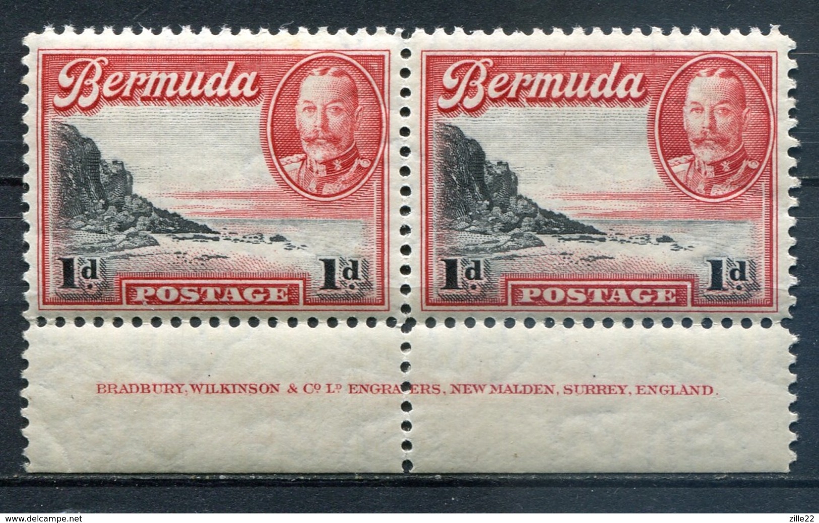 Bermuda Mi# 90 Inscriptional Pair Postfrisch MNH - Sigths - Bermudas