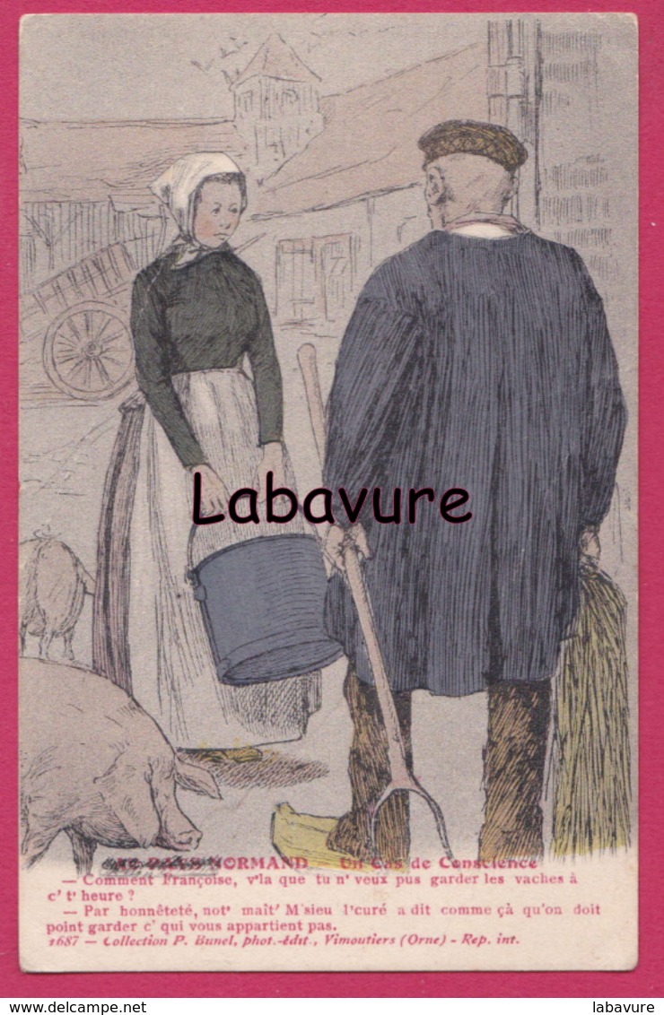 AU PAYS NORMAND---Un Cas De Conscience --Garder Les Vaches - Humor