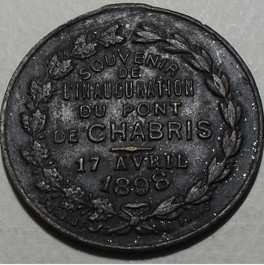 1898 - France - Mdaille – Inauguration Du Pont De Chabris, 17 Avril 1898 - République Française - Professionnels / De Société