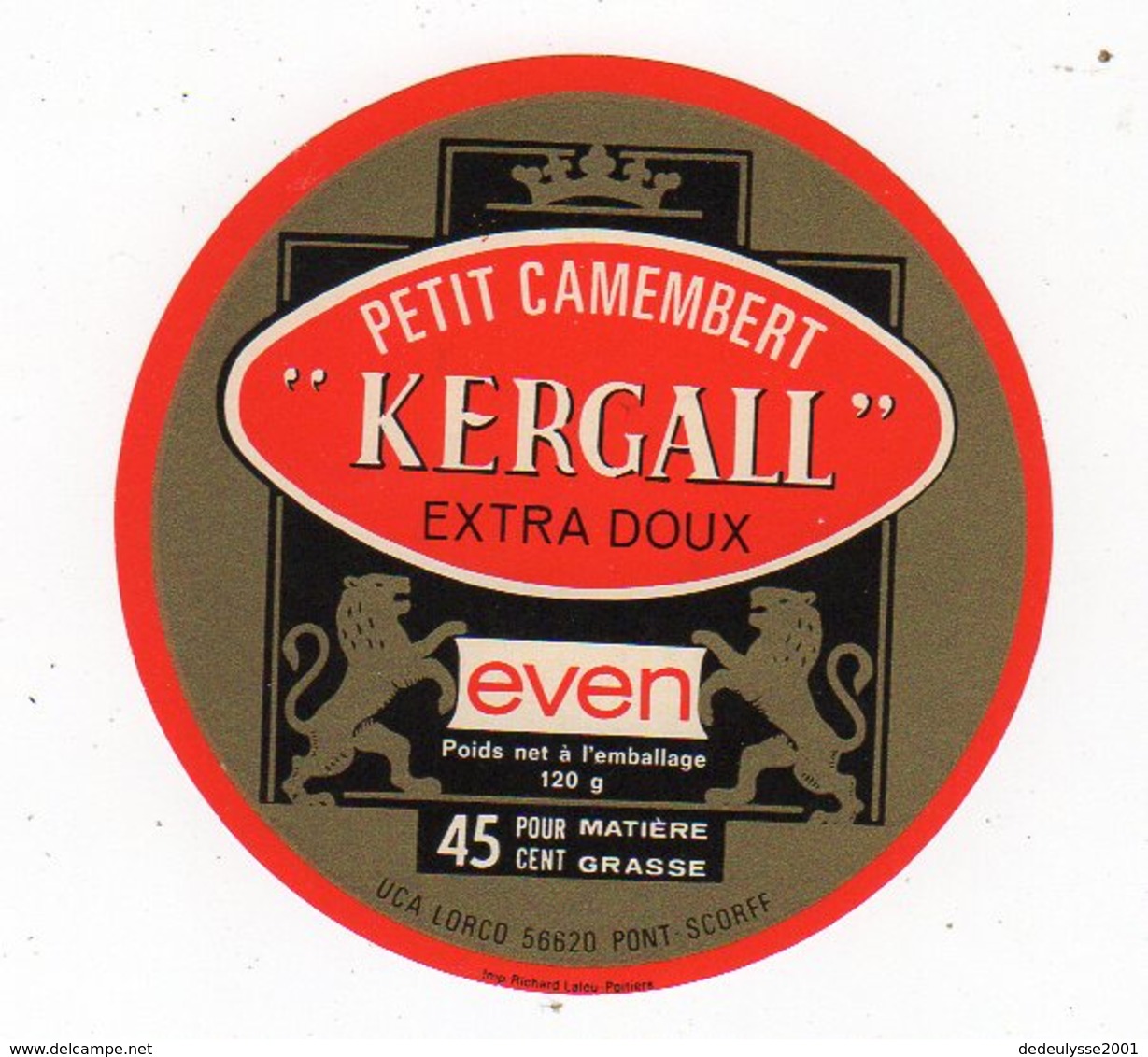 Fev20   56501 A      étiquette  Camembert   Kergall - Formaggio