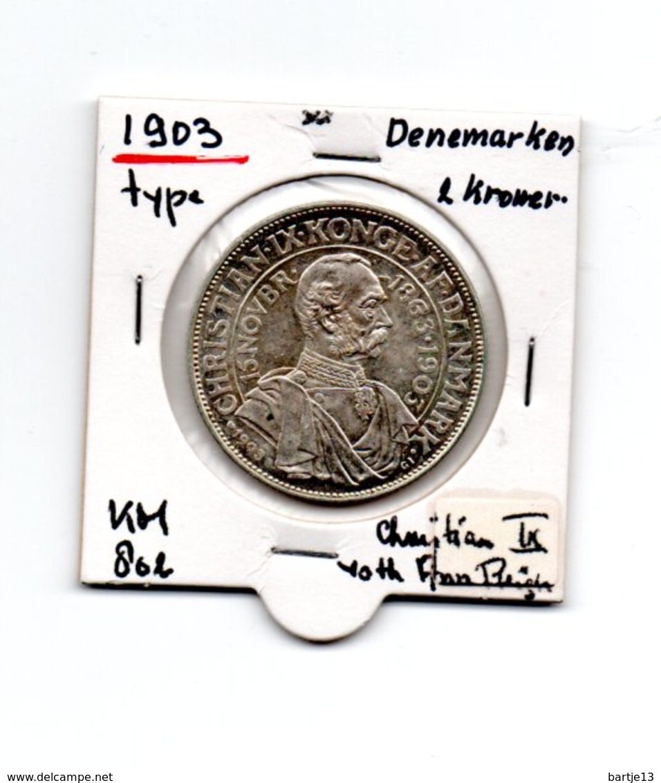 DENEMARKEN 2 KRONER 1903 ZILVER CHRISTIAN IX 40th ANN.REIGN TYPE COIN - Danemark