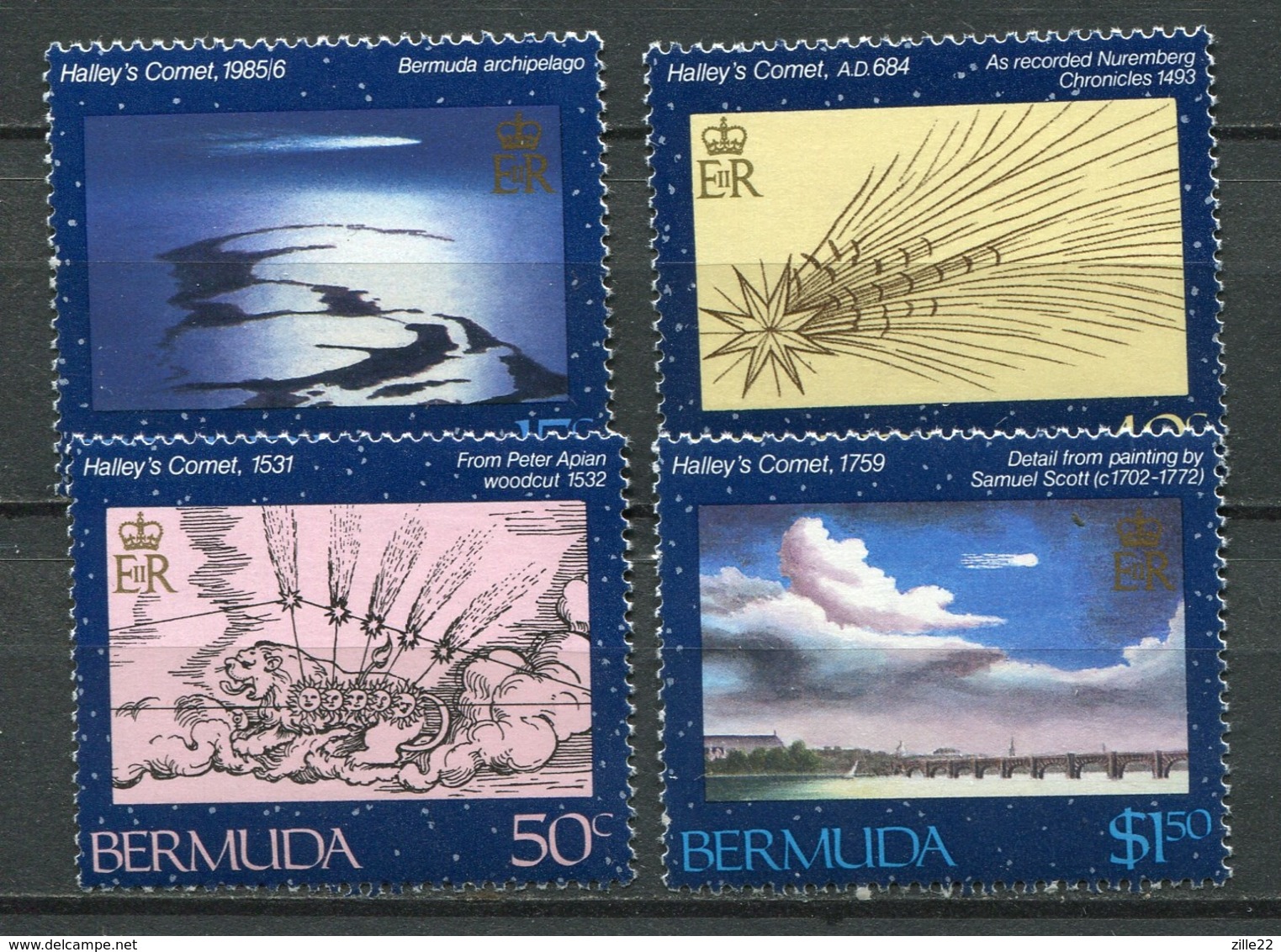 Bermuda Mi# 467-70 Postfrisch MNH - Space Halley's Comet - Bermuda