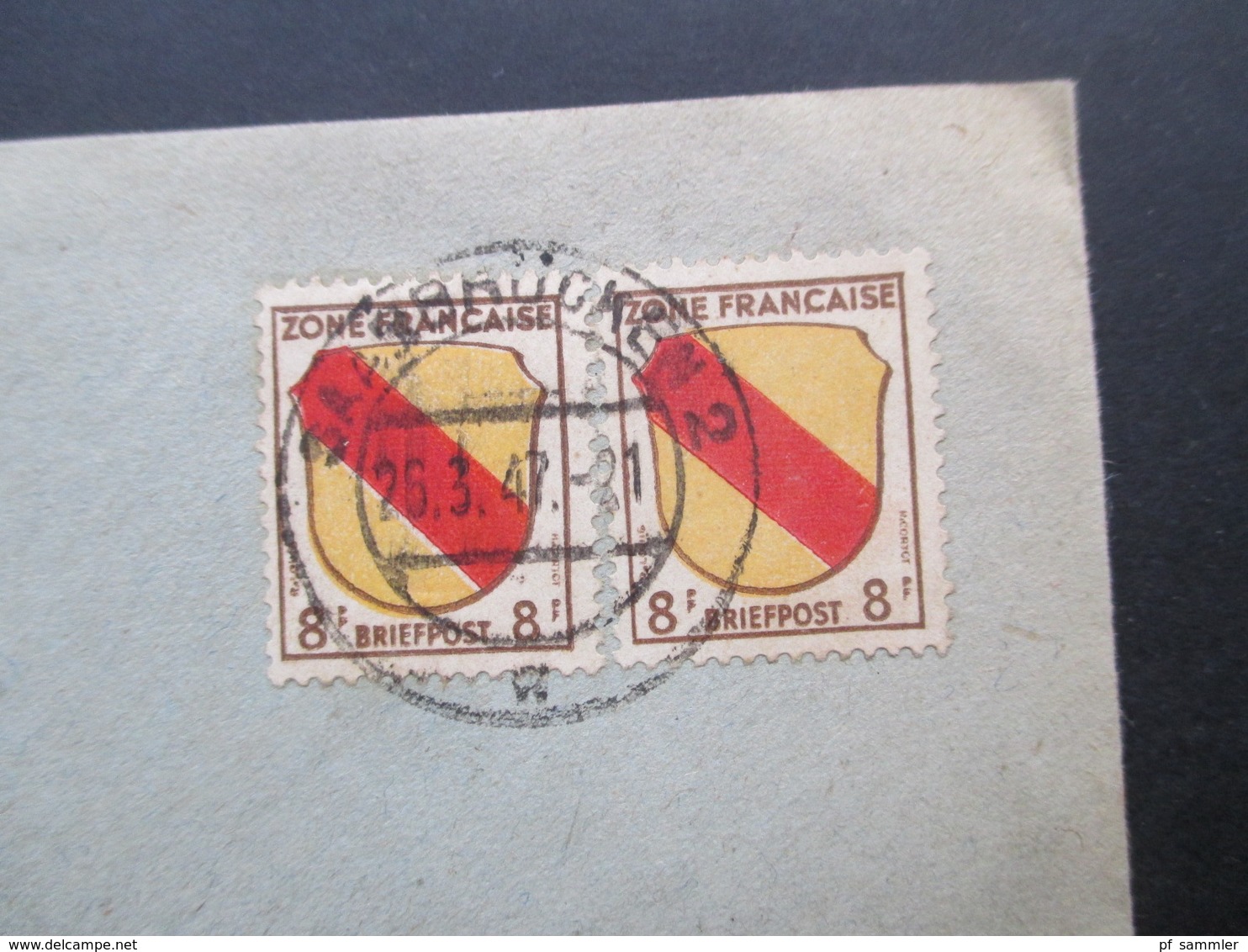 Französische Zone Saarland 1947 Nr. 4 MeF (2) Ortsbrief Saarbrücken - Autres & Non Classés