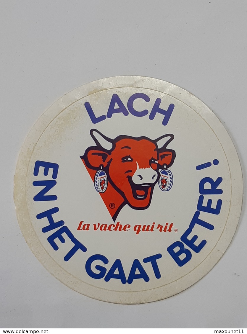 Ancien Autocollant " La Vache Qui Rit " Lach En Het Gaat Beter ! .... Lot60 . - Aufkleber