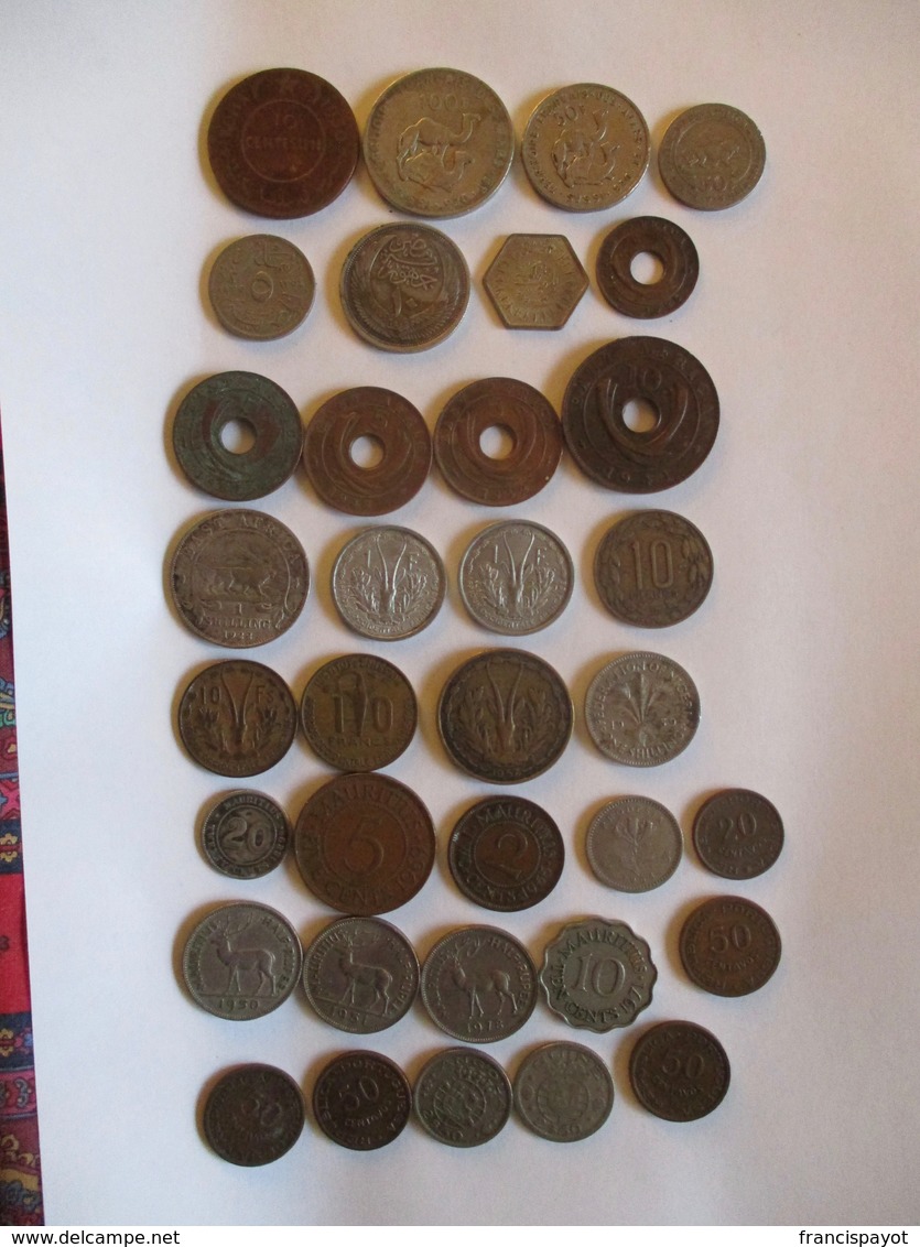 Lot African Colonies 35 Coins (4 Silver) - Vrac - Monnaies