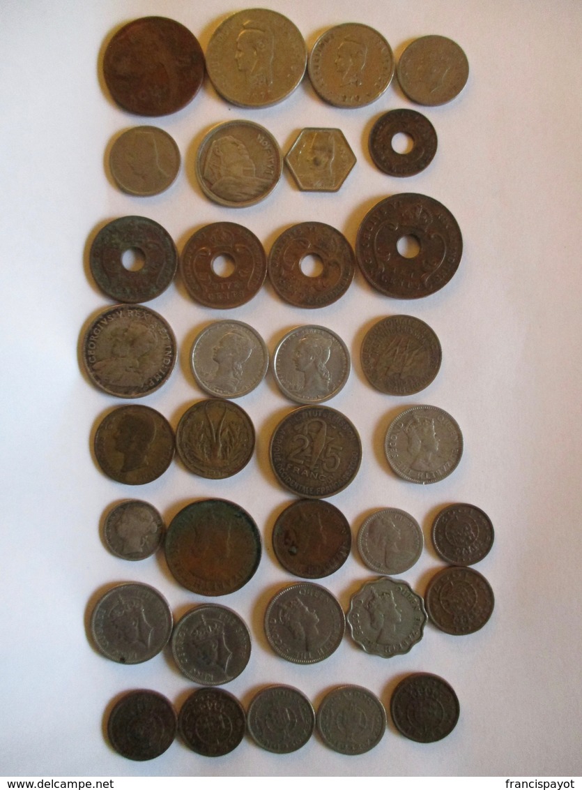 Lot African Colonies 35 Coins (4 Silver) - Vrac - Monnaies