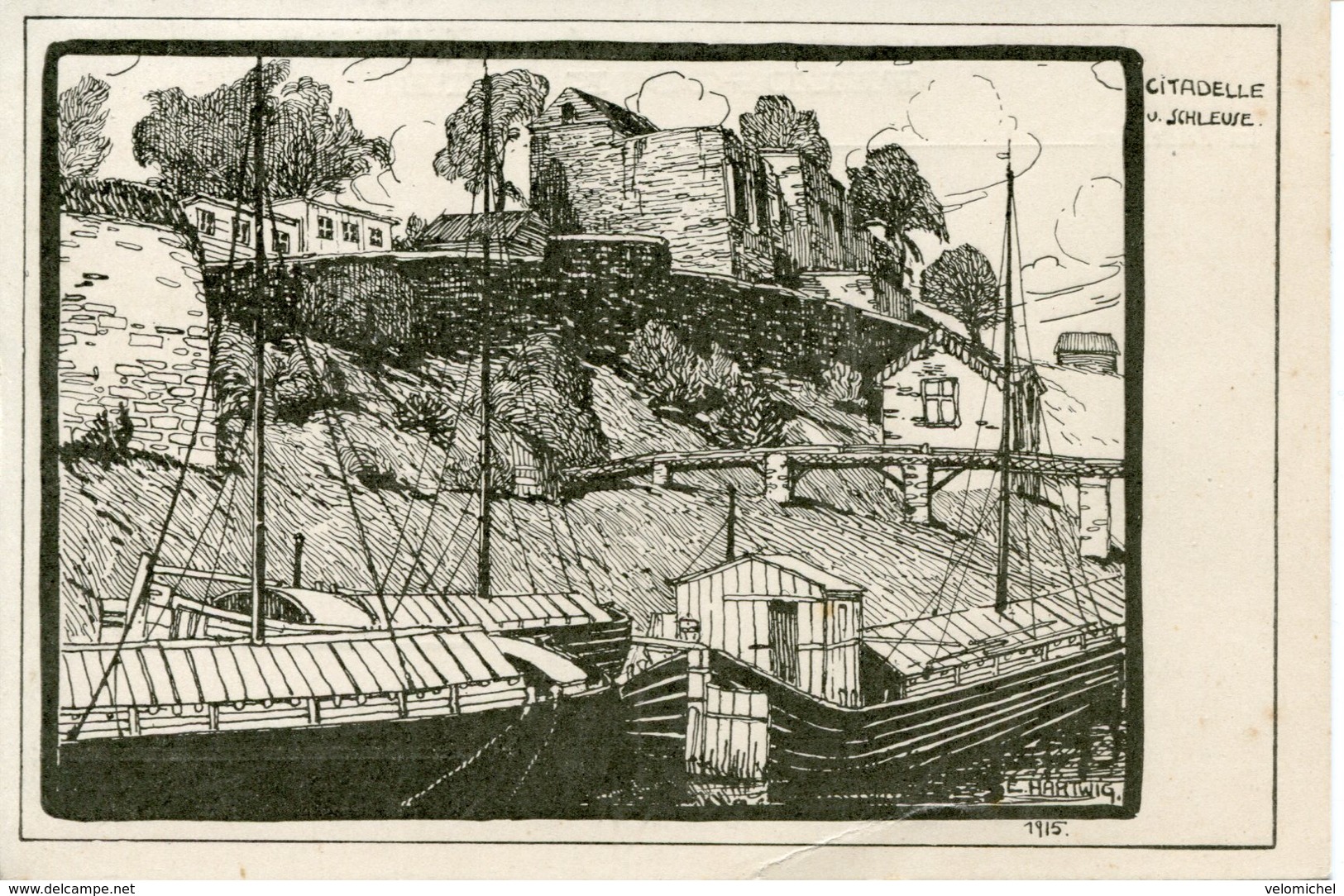 MEZIERES.1915. Citadelle V. Schleuse (illustrateur Allemand E. HARTWIG) - Charleville