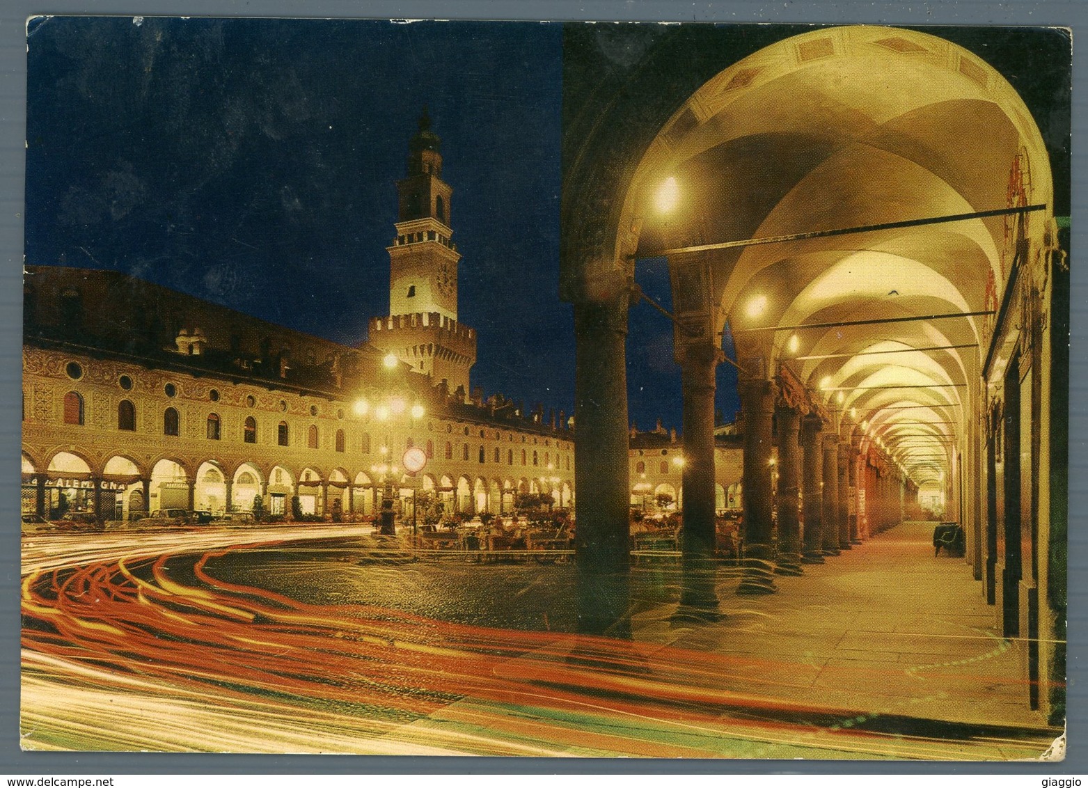 °°° Cartolina - Vigevano Di Notte Piazza Ducale Torre Del Bramante Viaggiata °°° - Vigevano