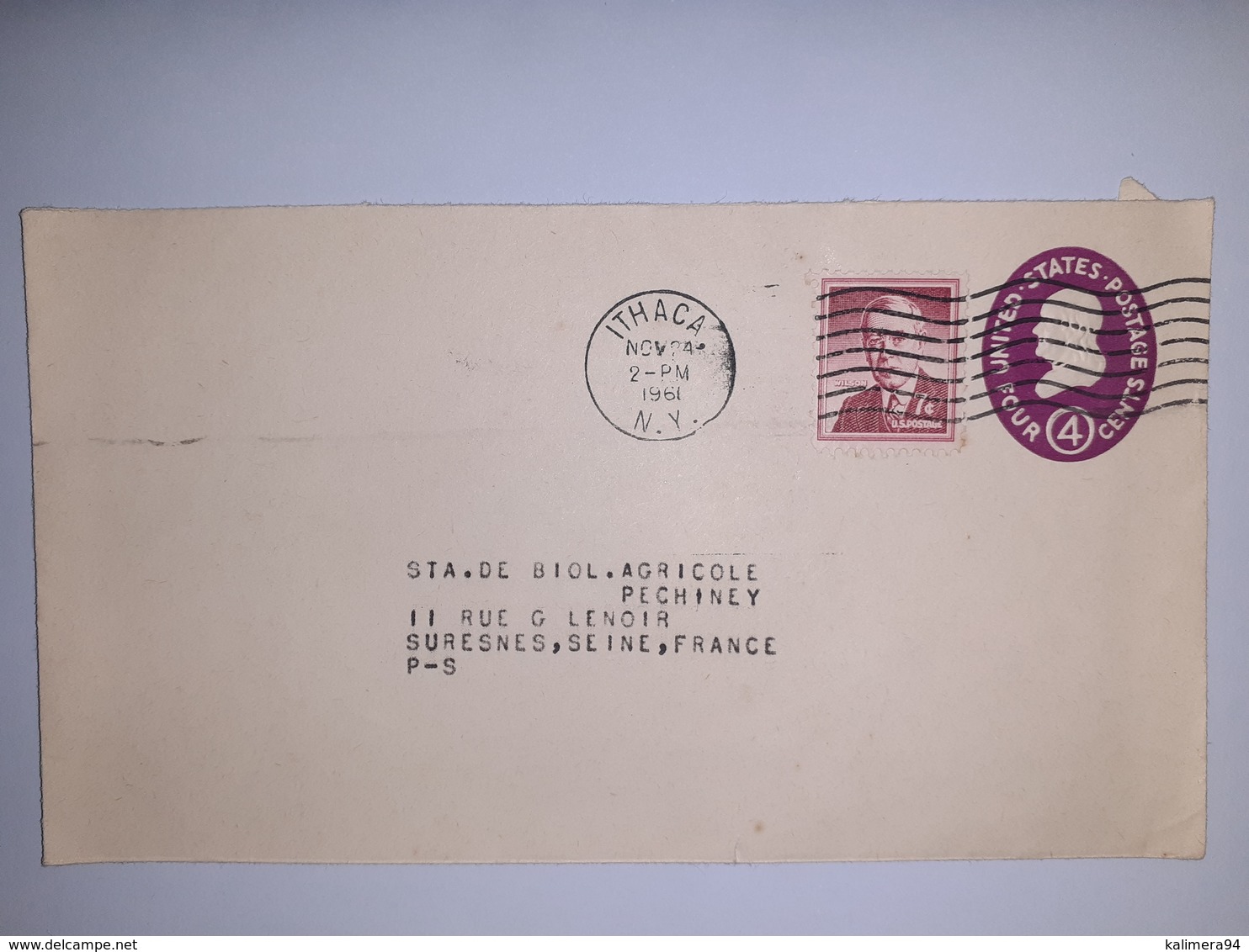 USA  /  Entier  Postal  4 Cents Violet  /  Cachet  ITHACA  N.Y.  (1961 ) - 1961-80