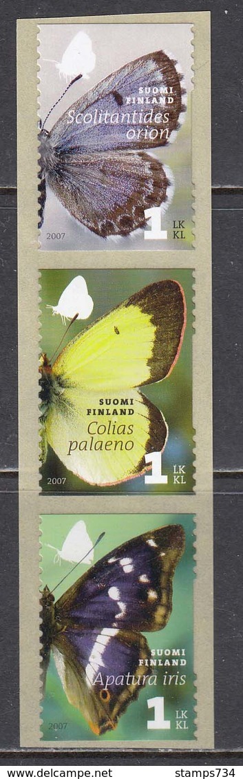 Finland 2007 - Papillons, Mi-Nr. 1861/63, MNH** - Unused Stamps