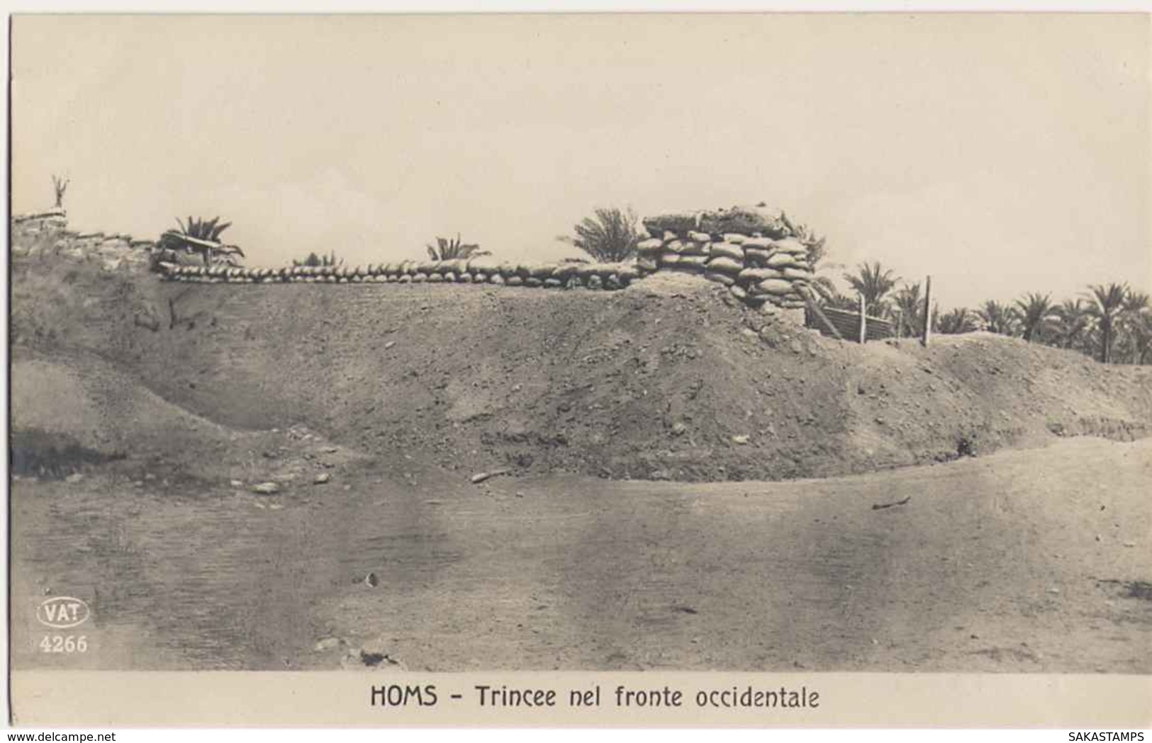 1911/12-"Guerra Italo-Turca,Homs Trincee Nel Fronte Occidentale"assolutamente Perfetta - Altre Guerre