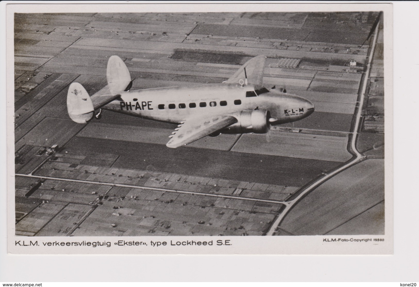 Vintage Rppc KLM K.L.M Royal Dutch Airlines Lockheed Super Electra  Aircraft - 1919-1938: Fra Le Due Guerre