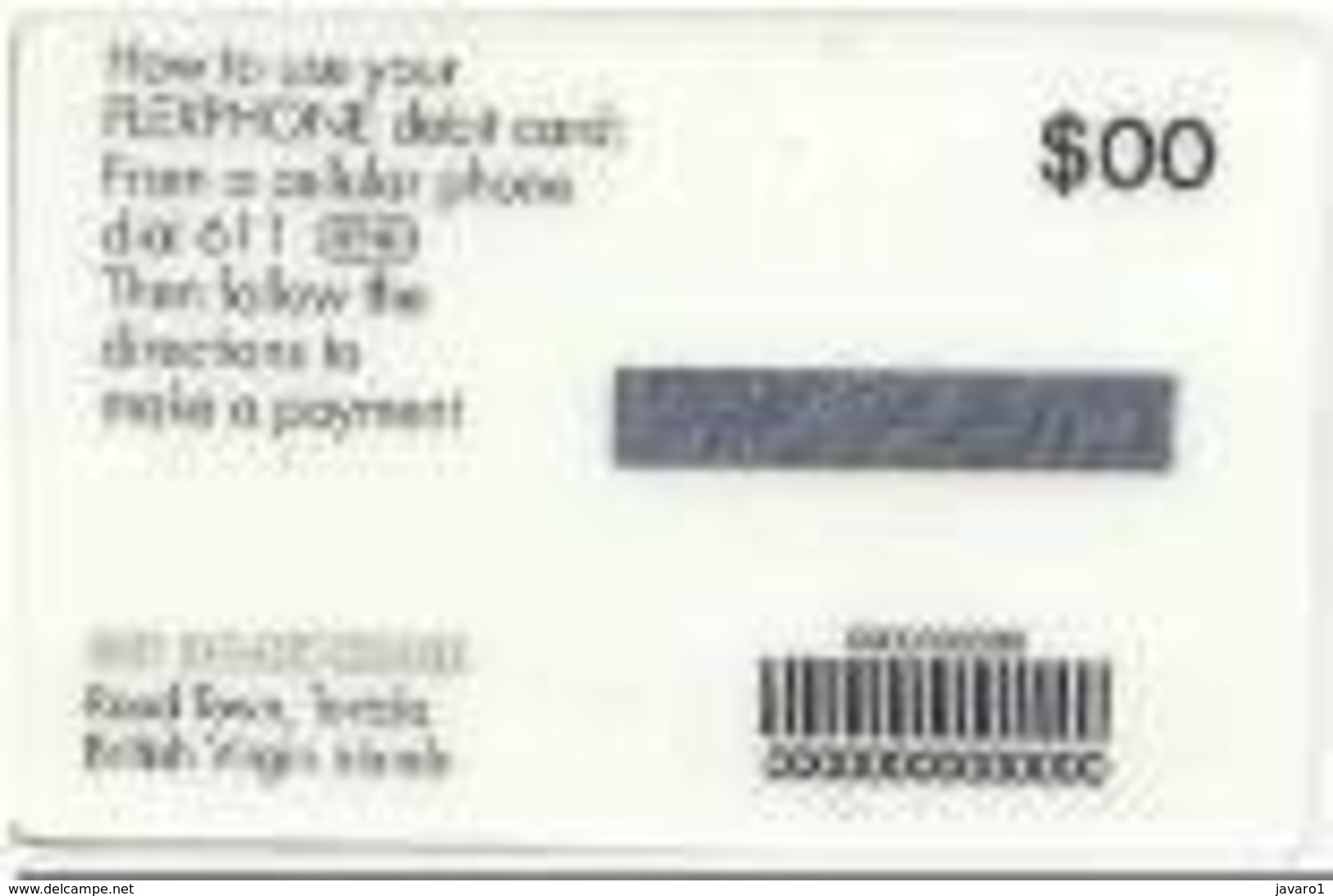 CARAIB : CAR50A $00 BOATPHONE FREE $20.00 CARD (coded $00) MINT SAMPLE CARD - Jungferninseln (Virgin I.)