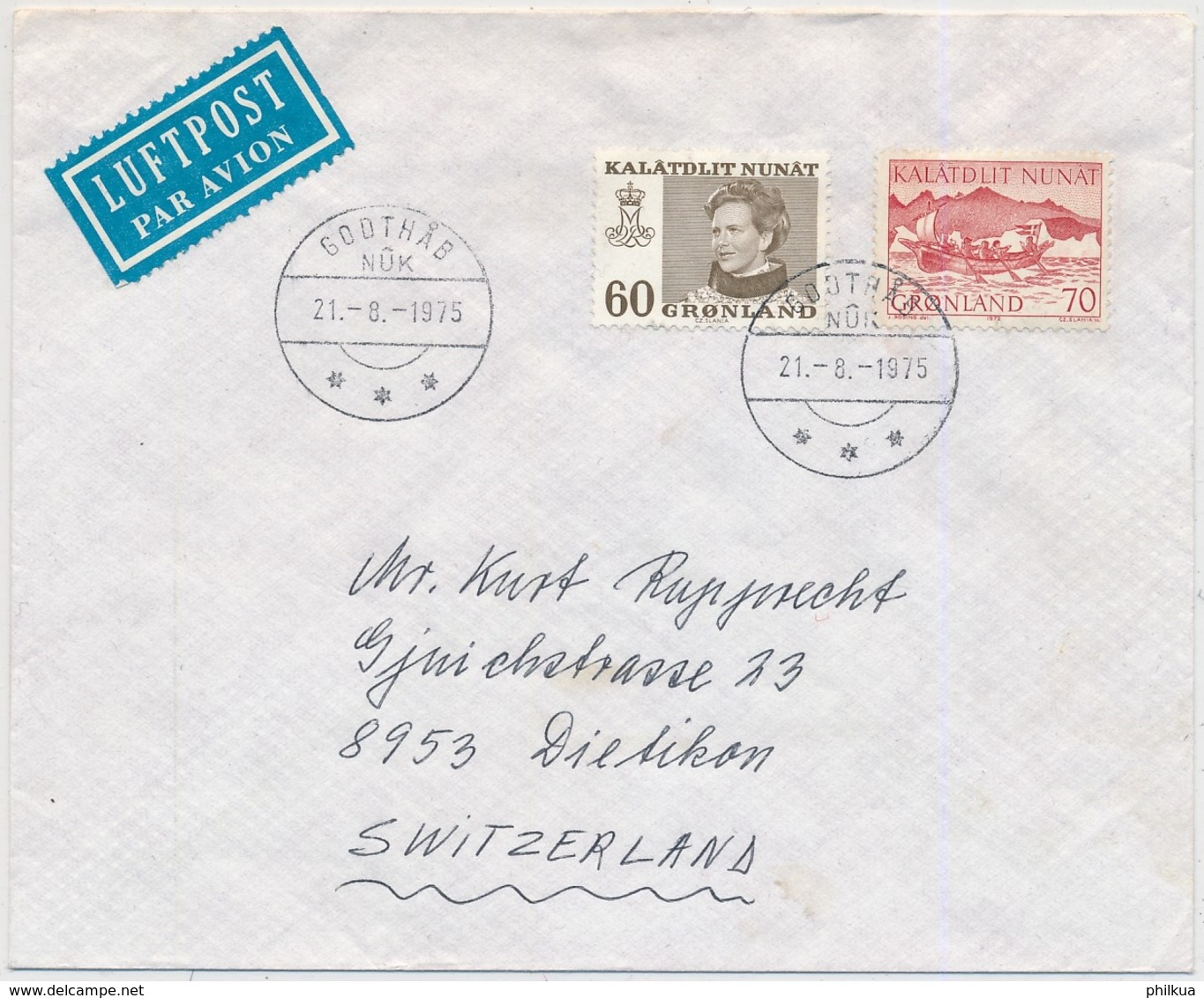 Grönland - Brief Gelaufen In Die Schweiz - Lettres & Documents