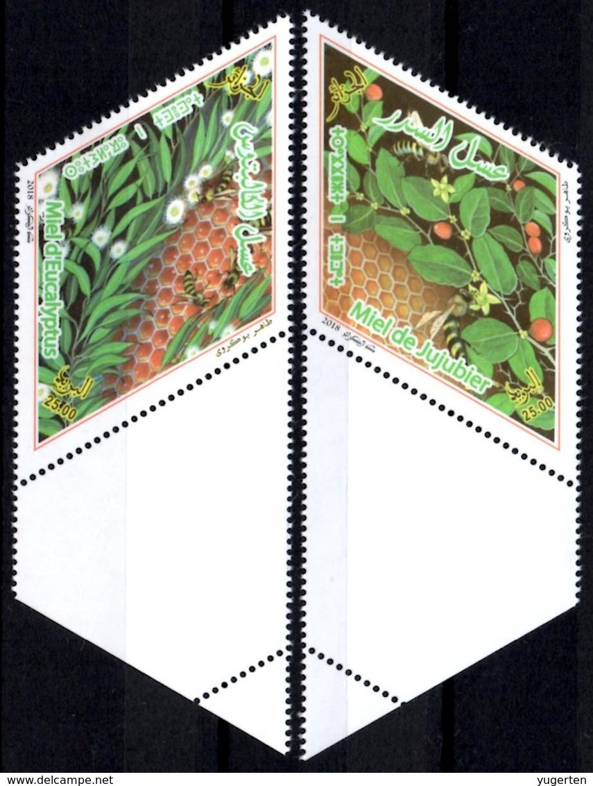 ALGERIA 2018 - 2v - MNH** Bees Bienen Abejas Api Abeilles Honey Bee Medicinal Plants Eucalyptus Jujube Insects Insekten - Abeilles