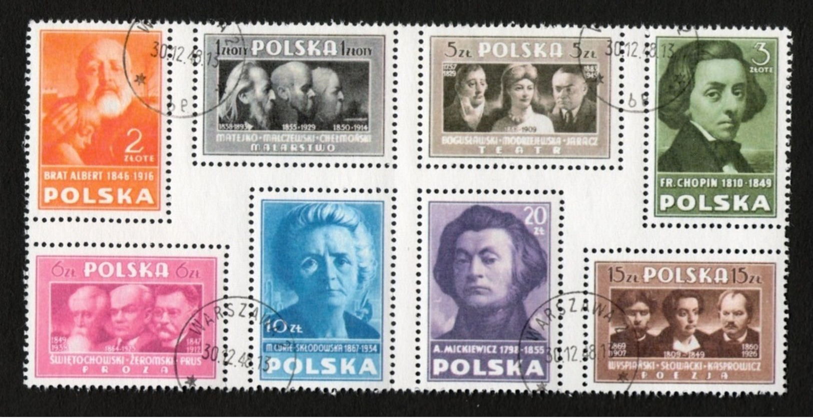 POLAND 1948  ZEGELS CULTUUR POSTFRIS NEUF FRAICHEUR POSTALE GOMME INTACTE MNH ** OBLI - Blocks & Sheetlets & Panes