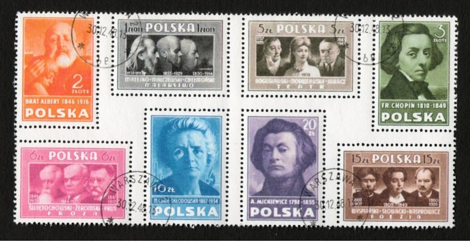 POLAND 1948  ZEGELS CULTUUR POSTFRIS NEUF FRAICHEUR POSTALE GOMME INTACTE MNH ** OBLI - Blocks & Kleinbögen