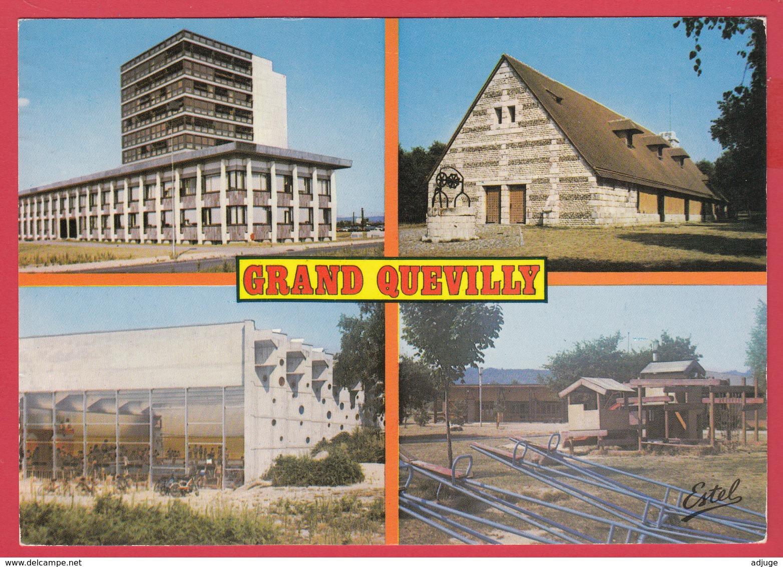 CPM-76-GRAND-QUEVILLY - Ann.70- Multivues - Grange D'Aunay- Piscine-Centre Administratif-2 SCANS - Le Grand-Quevilly