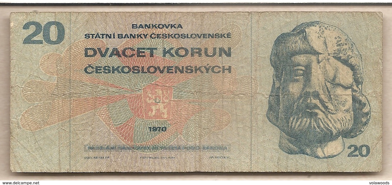 Cecoslovacchia - Banconota Circolata Da 20 Corone P-92b - 1970 #18 - Tsjechoslowakije