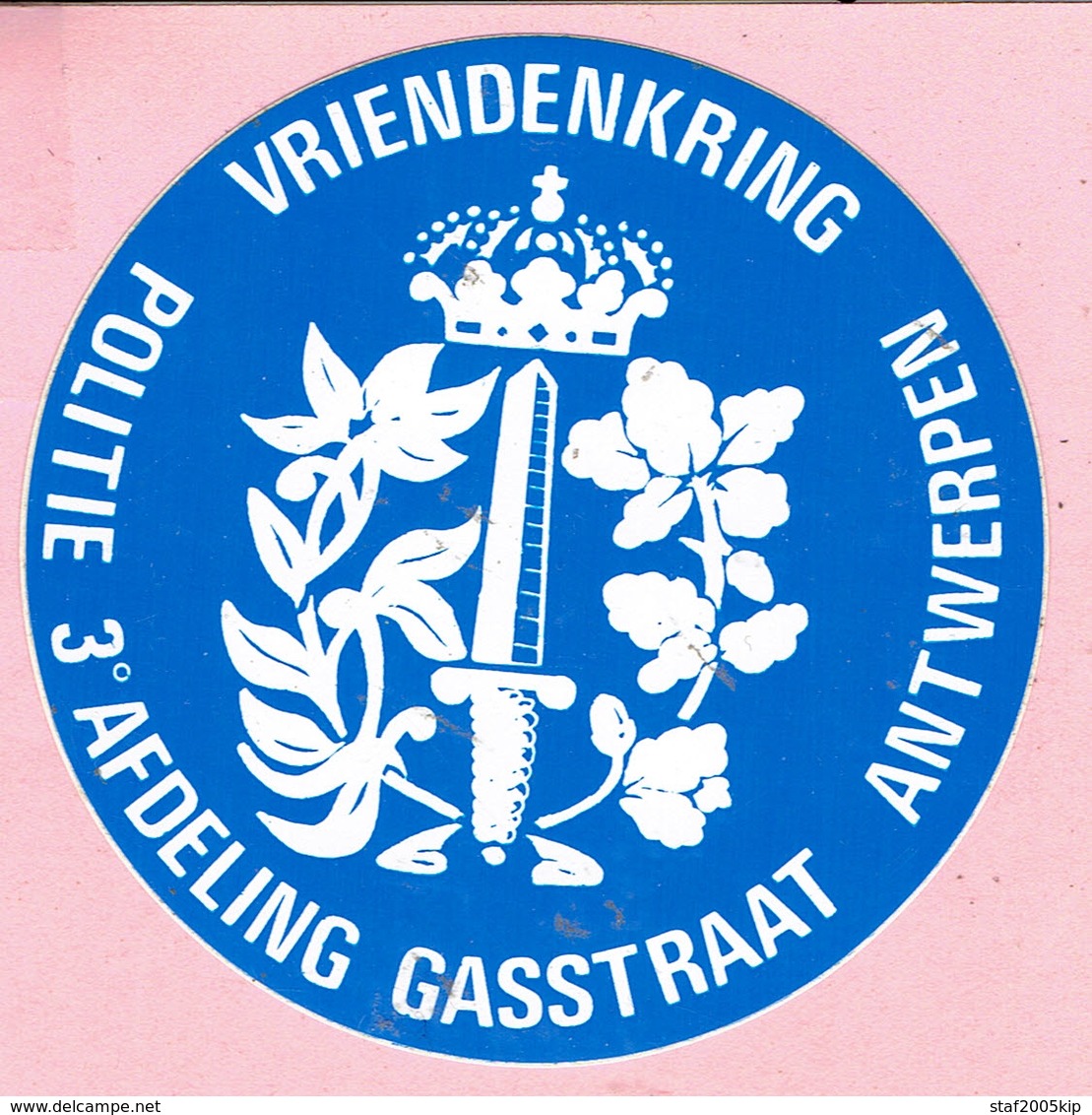 Sticker -  Vriendenkring - POLITIE 3° AFDELING GASSTRAAT Antwerpen - Autocollants