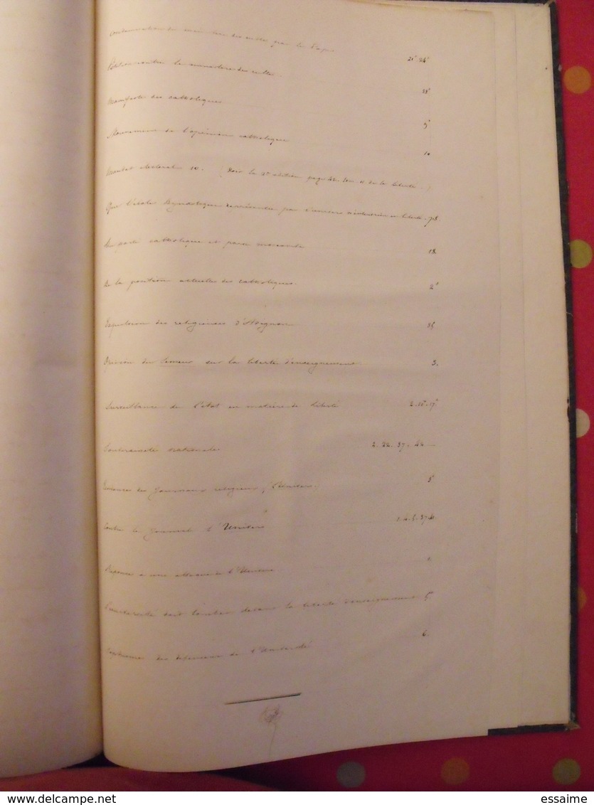 la liberté comme en Belgique. reliure des 43 premiers numéros. 1844. recueil. hebdomadaire. droits civils, charte