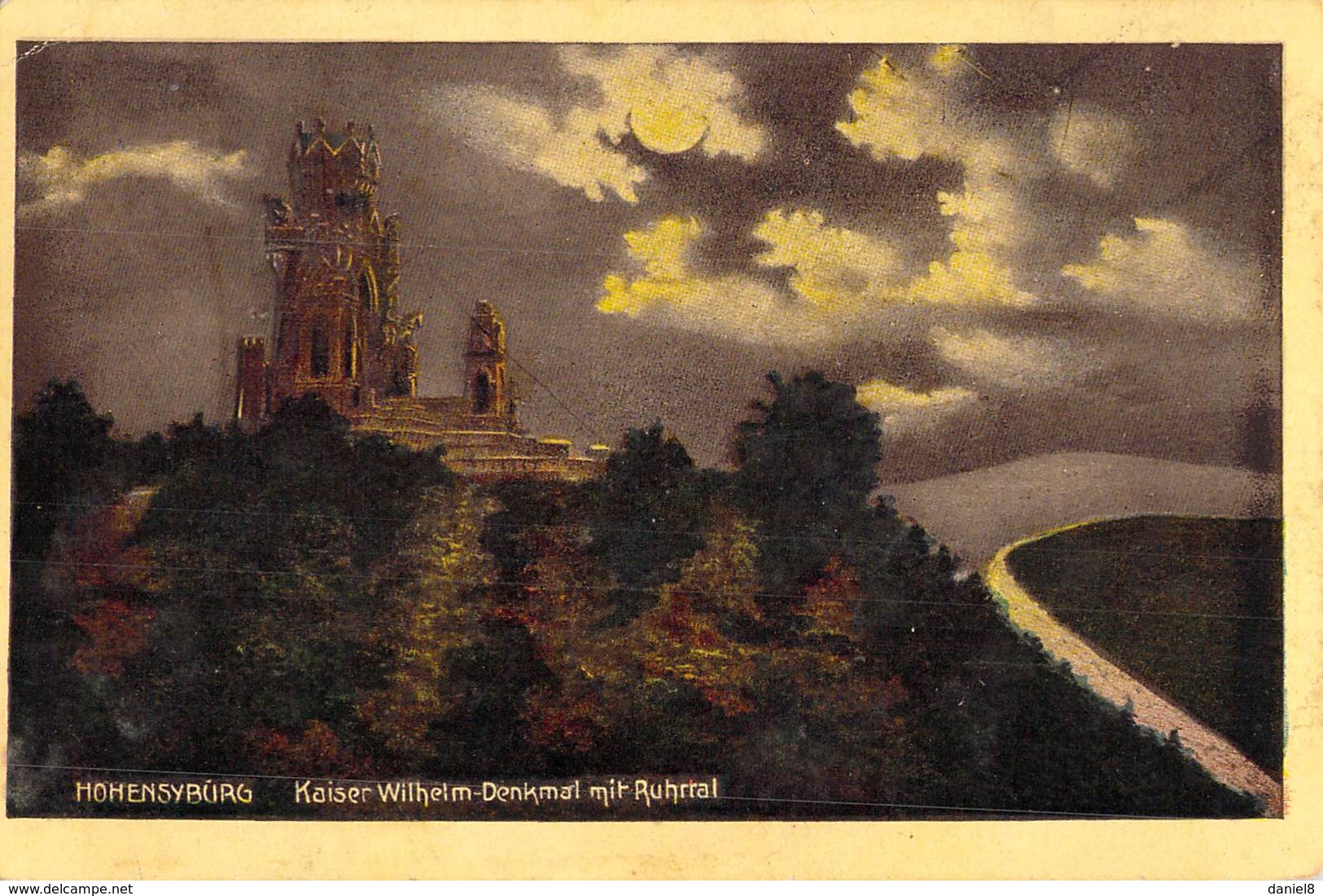 Hohensyburg - Kaiser - Wilhelm - Denkmal Mit Ruhrral Militaria 1918 - Cachet Postal De Censure Bleu De METZ "Geprüft Bef - Dortmund