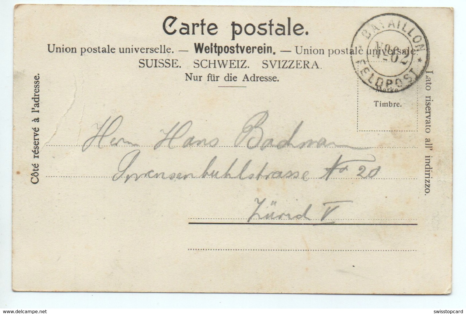 Gruss Aus ANDELFINGEN Gel. Feldpost Um 1900 - Andelfingen