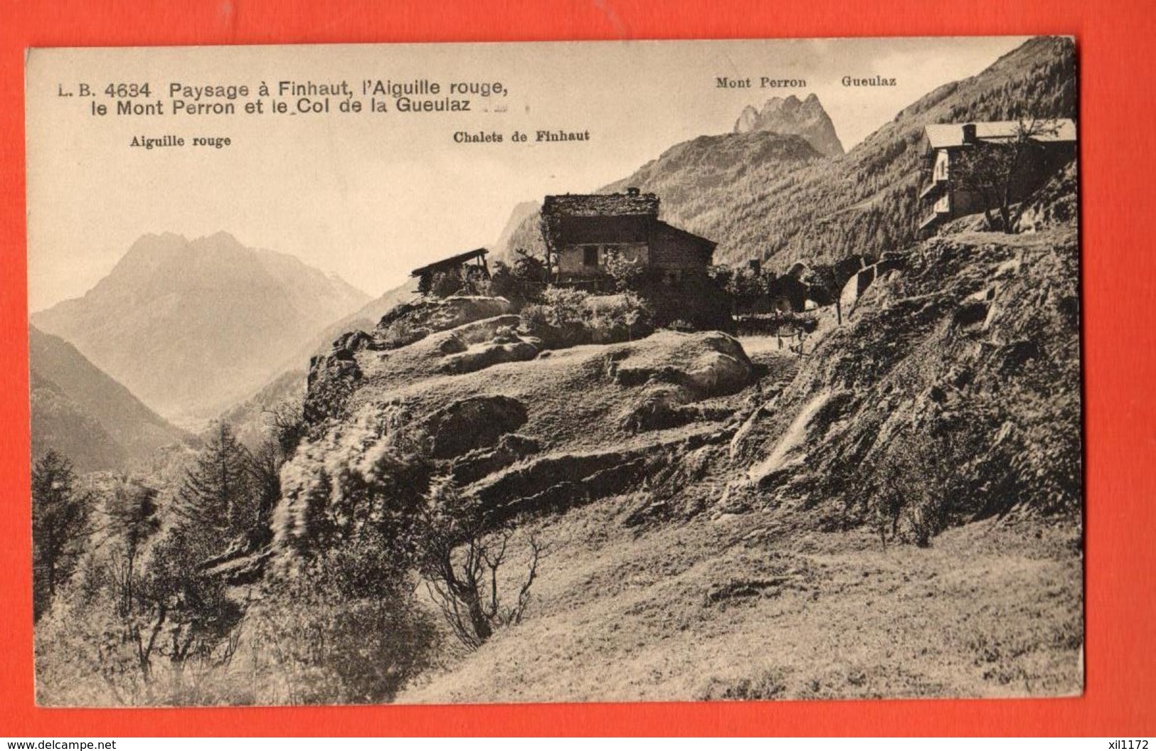 PCN-38 Paysage à Finhaut Aiguille Rouge Mont Perron Col Gueulaz. Non Circulé Burgy 4634 - Finhaut