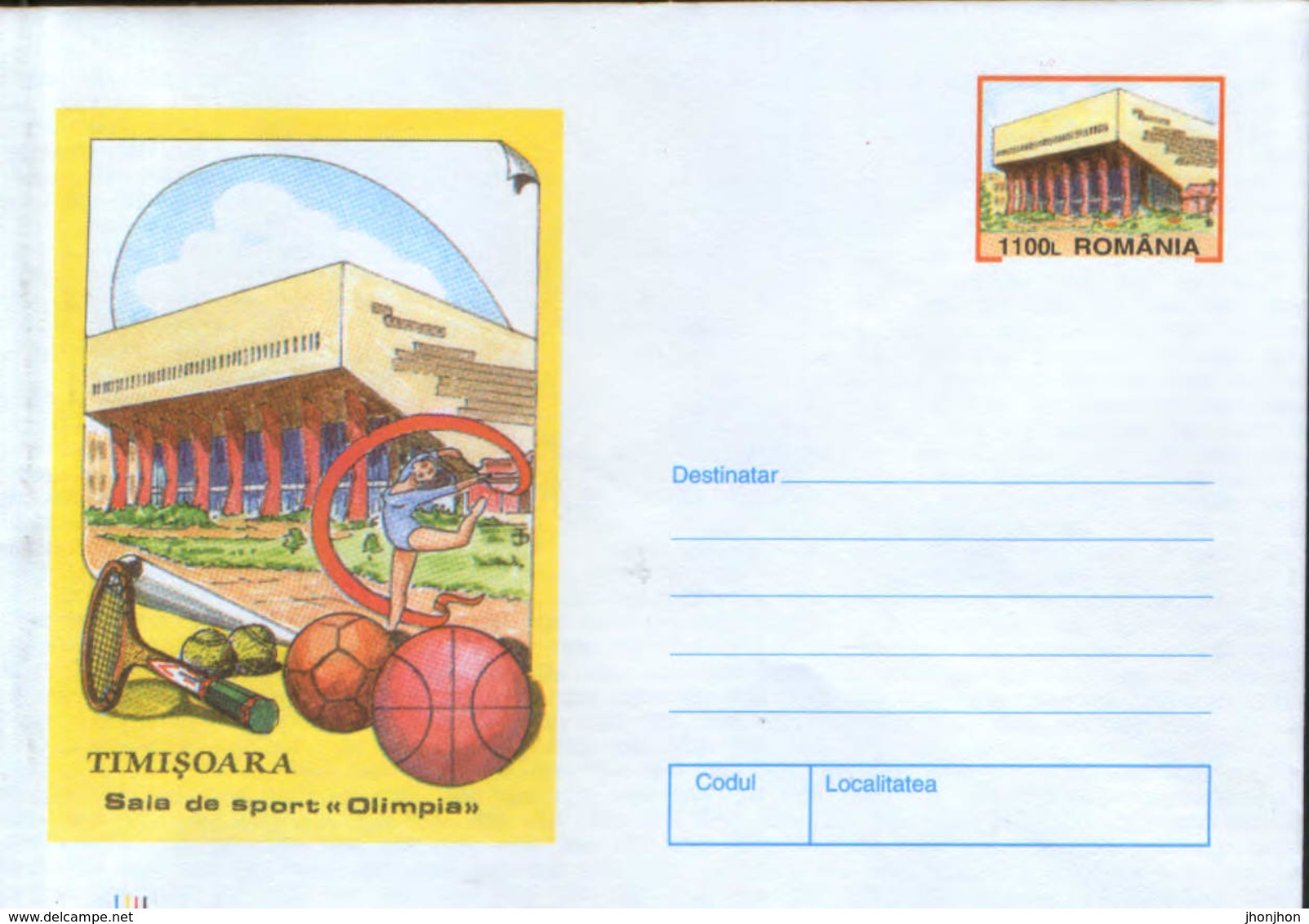 Romania - Stationery Cover Unused 1999(062) - Timisoara -  "Olimpia" Gym - Interi Postali