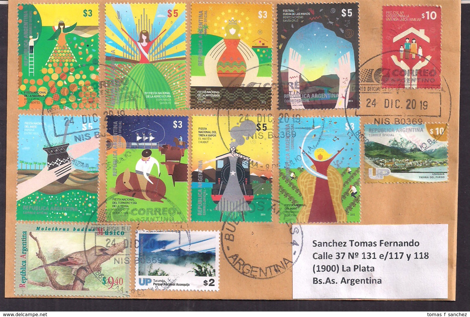 Argentina -  2019 - Lettre - Fêtes Populaires - Timbre Diverse - Briefe U. Dokumente