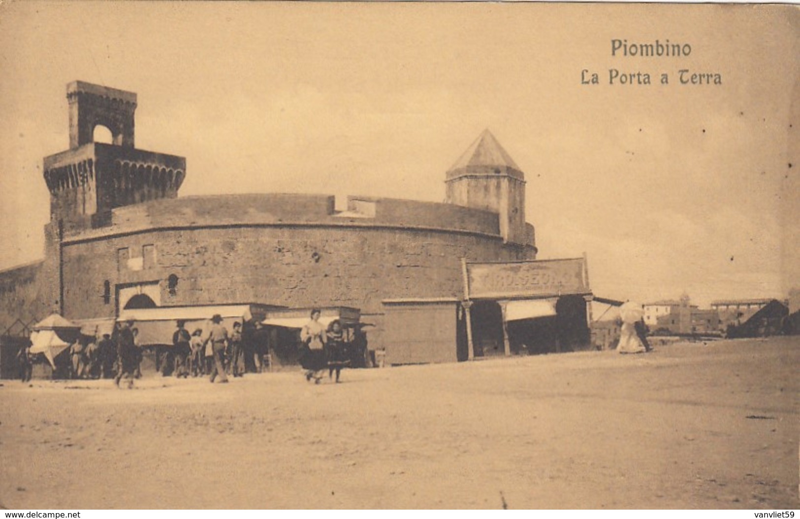 PIOMBINO-LIVORNO-LA PORTA A TERRA-CARTOLINA NON VIAGGIATA -ANNO 1910-1920 - Livorno