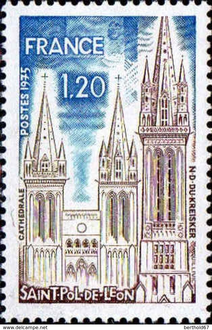 France Poste N** Yv:1808 Mi 1902 Yv:0,65 Euro Saint Pol-de-Leon Cathédrale ND Du Kreisker (Thème) - Chiese E Cattedrali