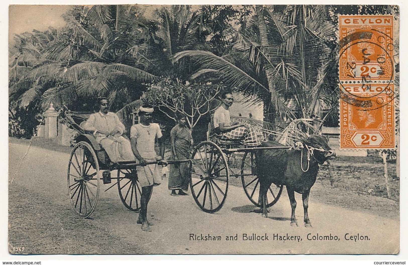 CPA - SRI LANKA (Ceylan) - COLOMBO - Rickshaw And Bullock Hackery - Timbrée Coté Vue - Sri Lanka (Ceylon)