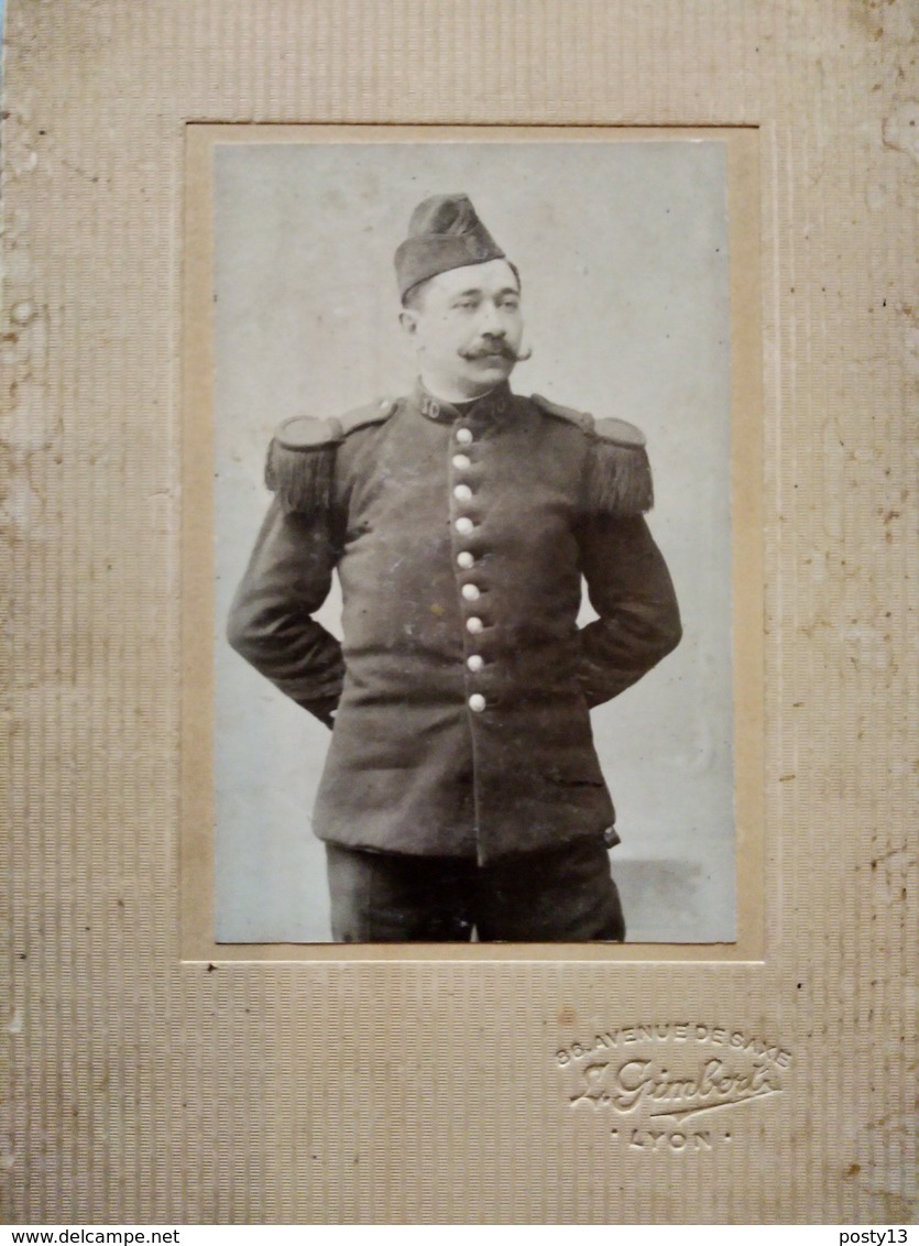 CDV Format CABINET - Militaire Du 10 ème Régiment D'infanterie - Photo Gimbert, Lyon - État Correct - Krieg, Militär