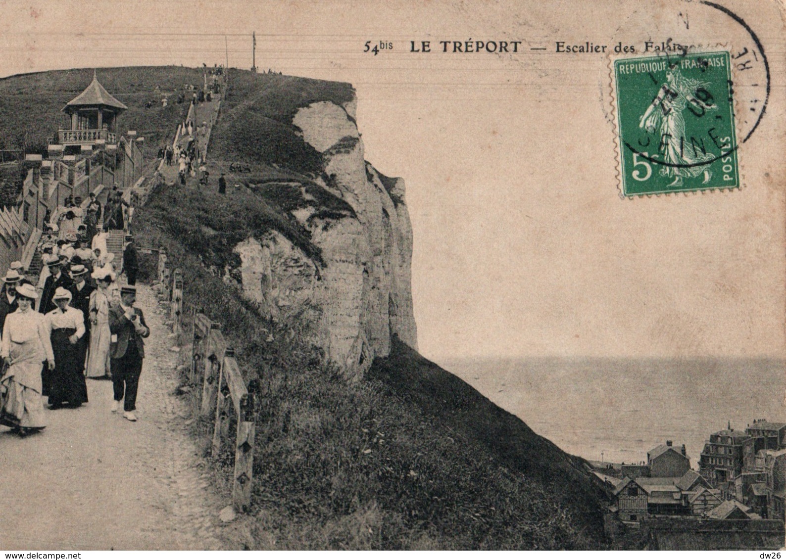 Le Tréport (Seine-Inférieure) - L'Escalier Des Falaises - Edition Ancre Marine - Carte Animée N° 54 Bis - Le Treport