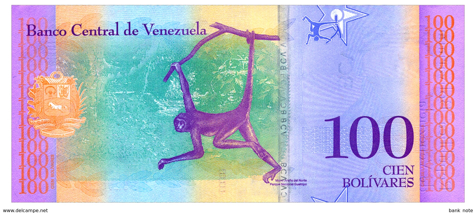 VENEZUELA 100 BOLIVARES 2018 Pick 106 Unc - Venezuela