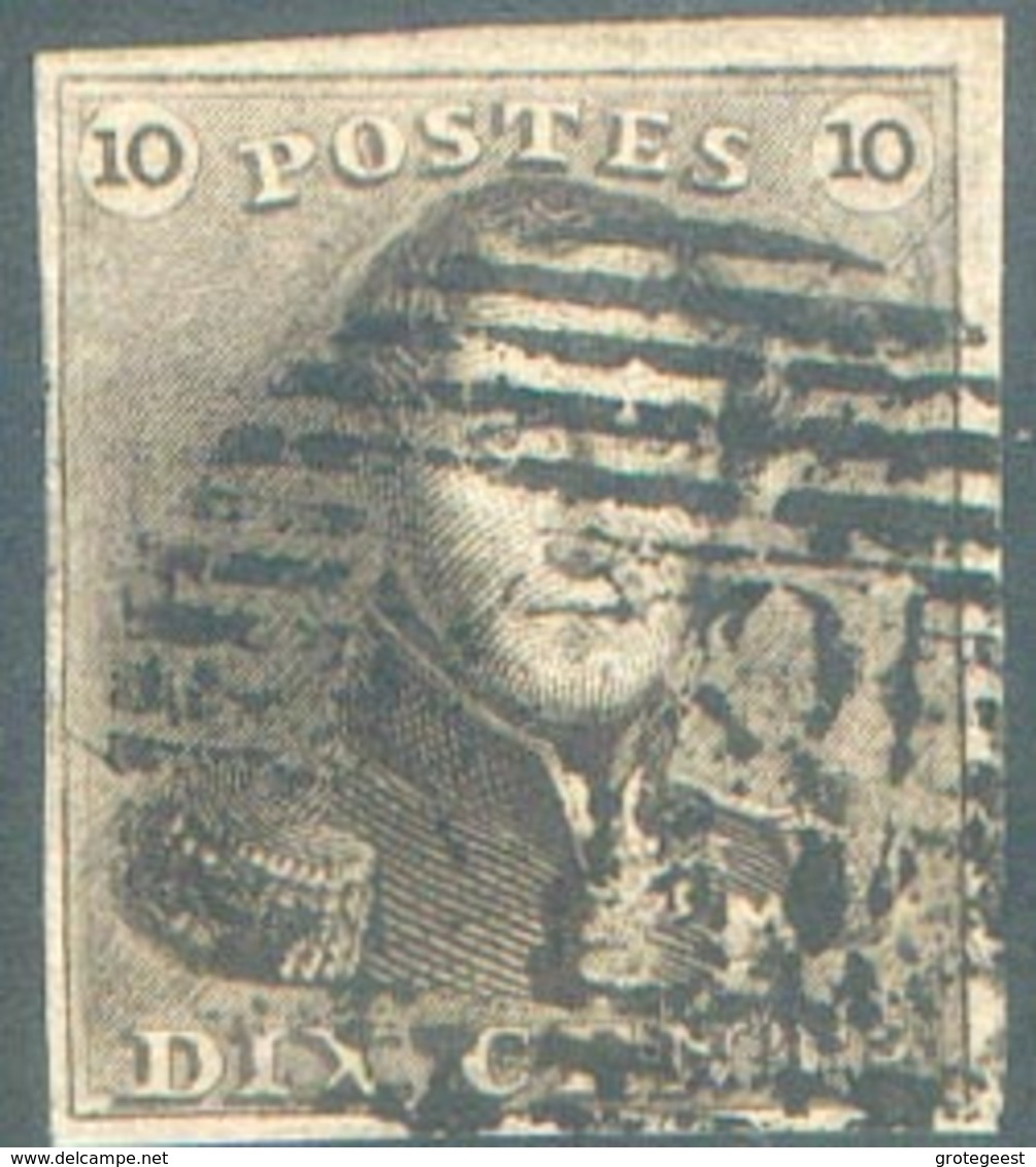 N°1 - Epaulette 10 Centimes Brune, TB Margé, Obl. P.68 LE FAYT. - 15118 - 1849 Schulterklappen