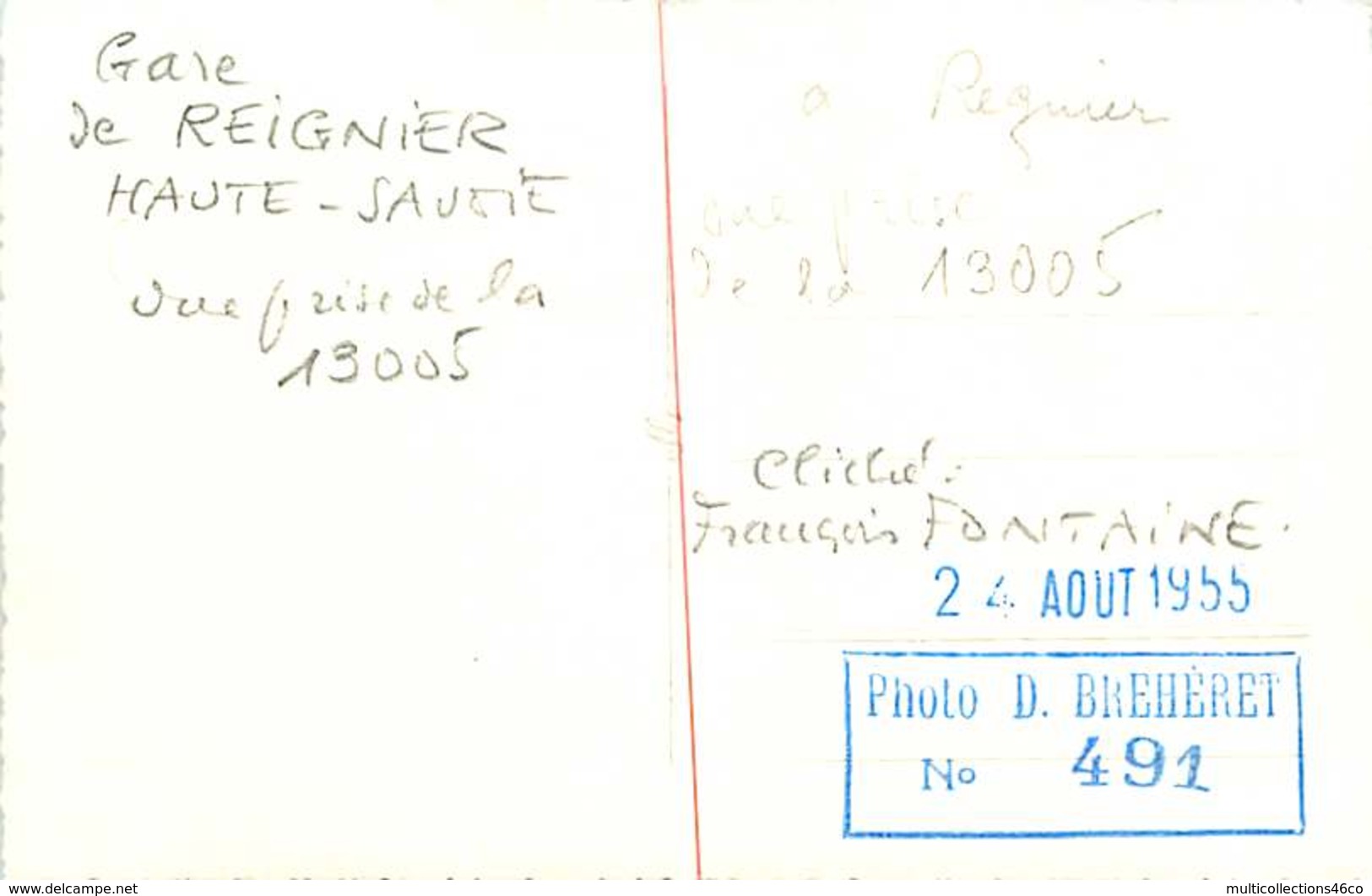 040220A TRANSPORT TRAIN CHEMIN DE FER - PHOTO BREHERET 1955 - 74 REIGNIER Vue Prise De La 13005 - Loco CC 20001 - Other & Unclassified