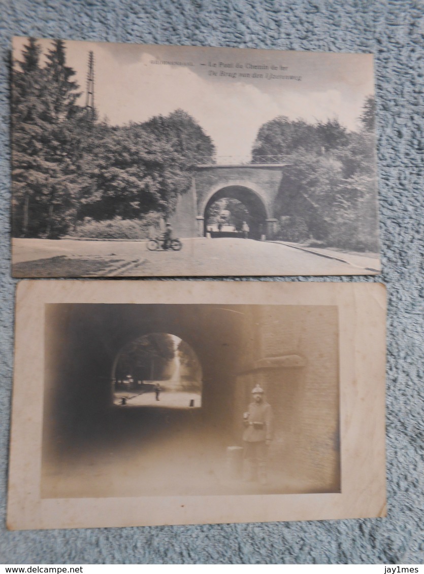 5 Cpa + 1 Carte Photo Avec Soldat Allemand Guerre 14-18 Groenendael Groenendaal Pont Chemin De Fer - Hoeilaart