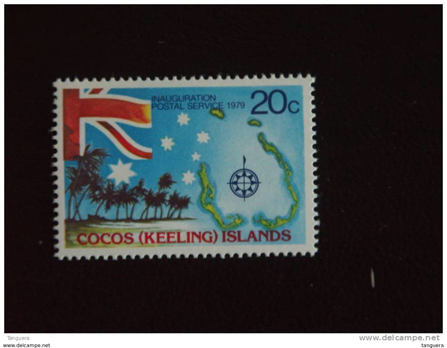 Cocos (Keeling) Islands 1979 Inauguration Service Postal Drapeau Carte Yv 32 MNH ** - Cocos (Keeling) Islands