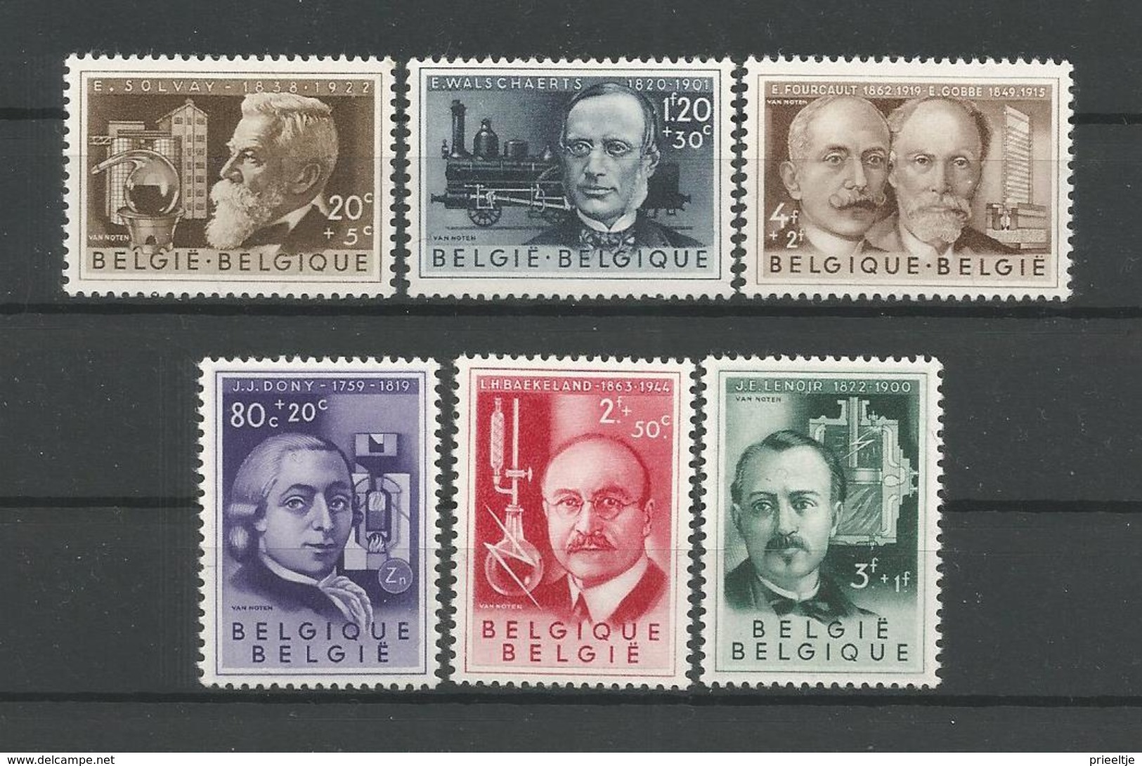 Belgium 1955 Scientists OCB 973/978 ** - Ongebruikt