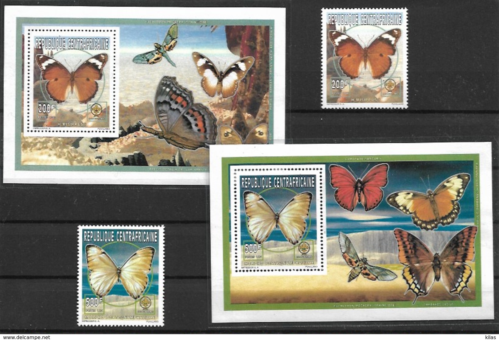 CENTRAFRICAINE 1996 Butterflies, MNH - Farfalle