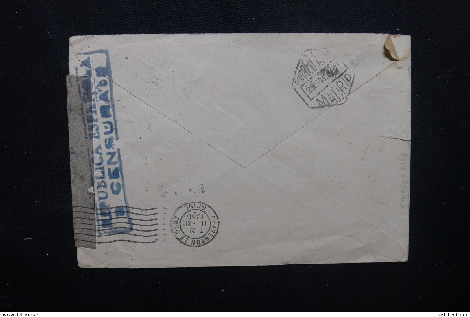 ESPAGNE - Enveloppe De Madrid Pour La France En 1938 Avec Censure, Affranchissement Plaisant - L 52064 - Marcas De Censura Republicana